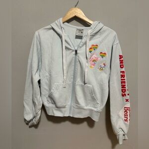 Bioworld Light Blue Kids Hoodie with Care Bears and Hello Kitty
